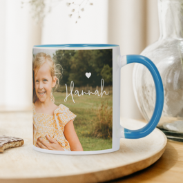 Mok met foto en tekst - Blauw - 325 ml 