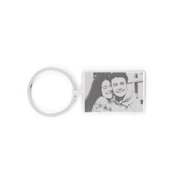 Sleutelhanger graveren met foto - Rechthoek