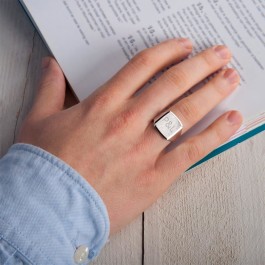 Zilveren zegelring graveren - Heren - Maat 18,5