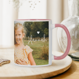 Mok met foto en tekst - Roze  - 325 mlÂ 