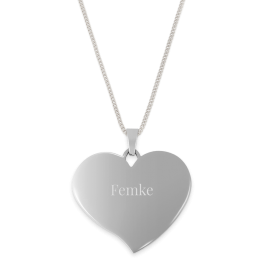Zilverkleurige naamhanger - Hart
