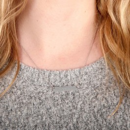 Zilveren ketting met naam - Horizontale bar
