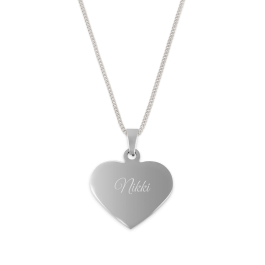 Zilverkleurige naamhanger - Hart