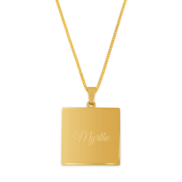 Goudkleurige naamhanger - Vierkant