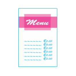 Menukaart ongevouwen