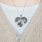 Zilverkleurige fotohanger - Hart