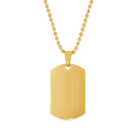 Goudkleurig naamplaatje incl. ketting