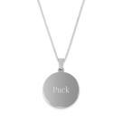 Zilverkleurige naamhanger - Cirkel