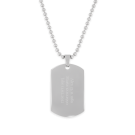 Zilverkleurig naamplaatje incl. ketting