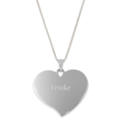 Zilverkleurige naamhanger - Hart