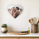 Hardboard wandklok bedrukken - Hartvormig