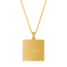 Goudkleurige naamhanger - Vierkant