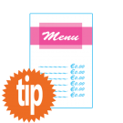 Menukaart US ongevouwen