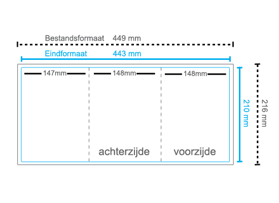 Menukaart 210x443mm